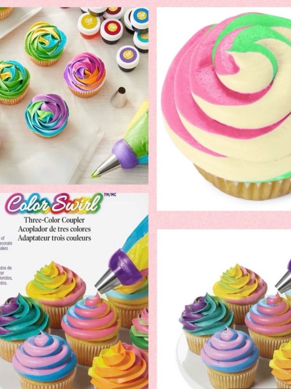 Lot of 2! Wilton Color Swirl 3 Color Coupler Cupcake Set 🧁